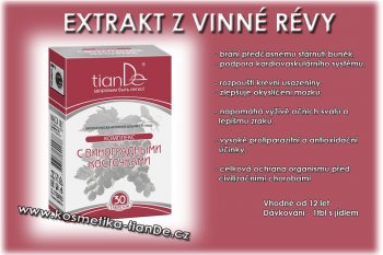 Funkční komplex s extraktem z  jader vinné révy tianDe